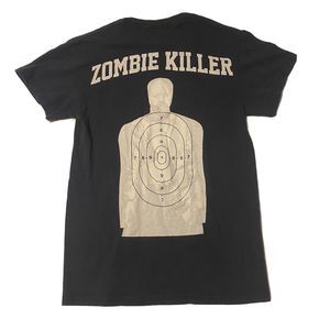 Red Jacket firearms zombie killer T-shirt Men’s Size Small Target Man Back Hit